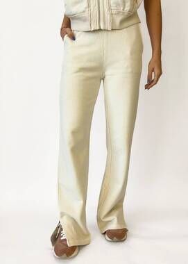 NEW ELAN joni wide leg sweatpants in stone